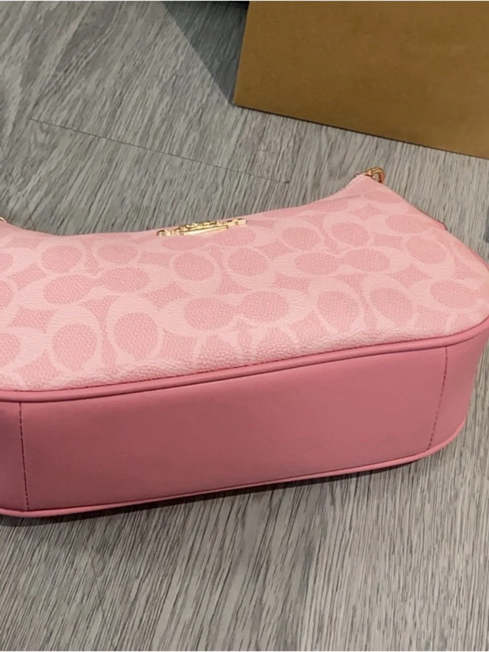 NWT Coach Teri Shoulder Bag In Signature Canvas With Charms Powder Pink - Picture 8 of 9